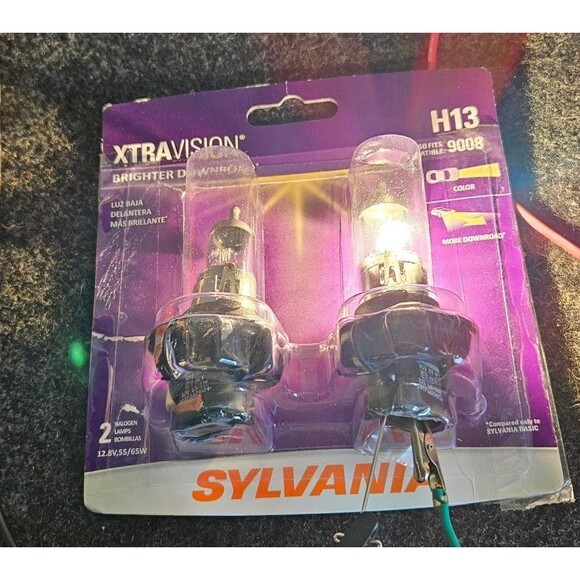Sylvania Xtra Vision H13 9008 12.8V, 55 Two Bulbs Head Light Replacement -- NEW - Picture 2 of 3